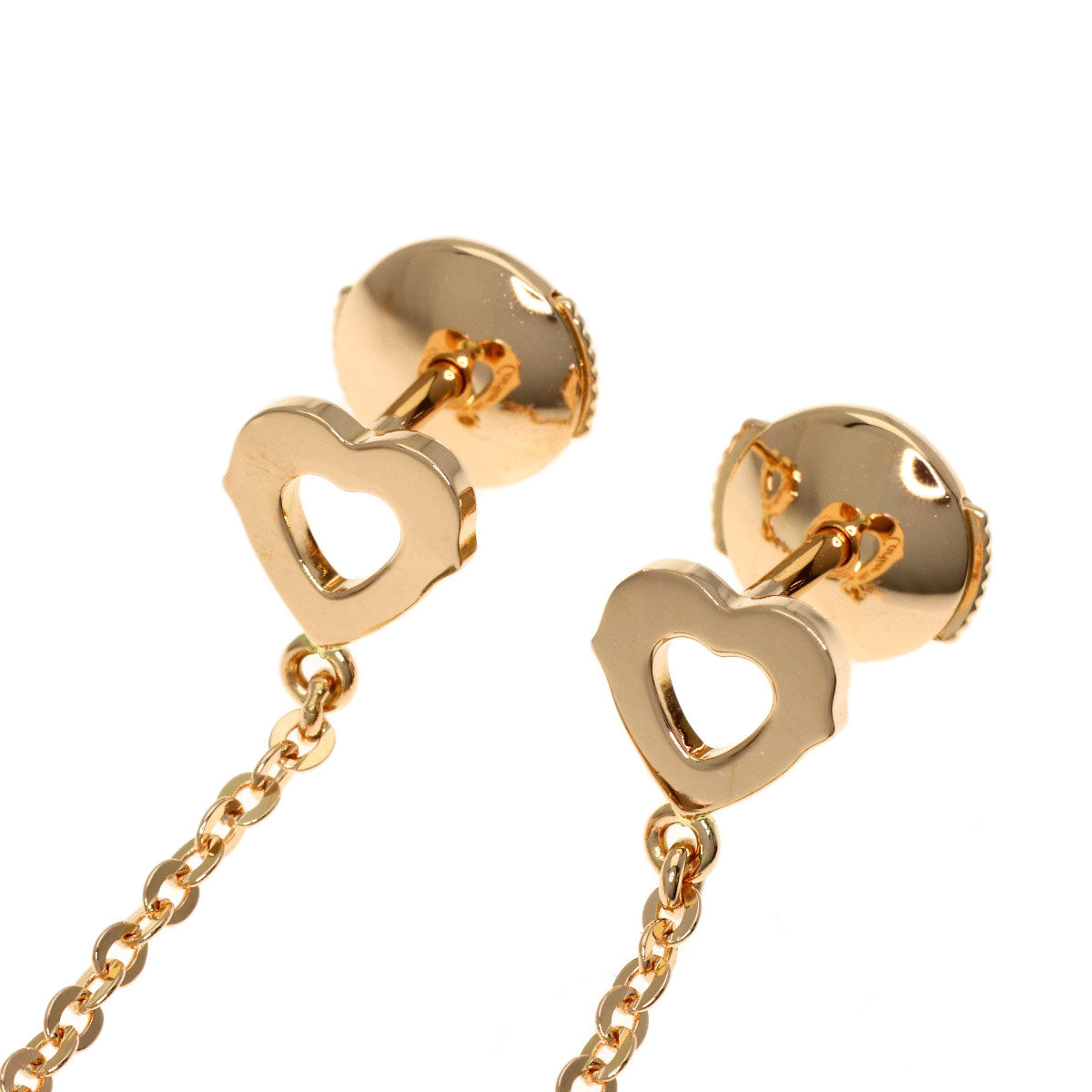 CARTIER Double heart earring K18 Pink Gold Ladies [Used]