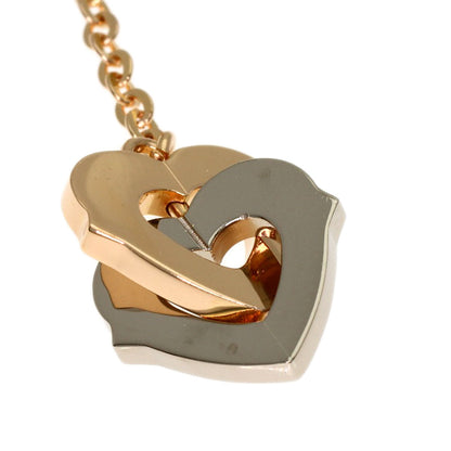 CARTIER Double heart earring K18 Pink Gold Ladies [Used]