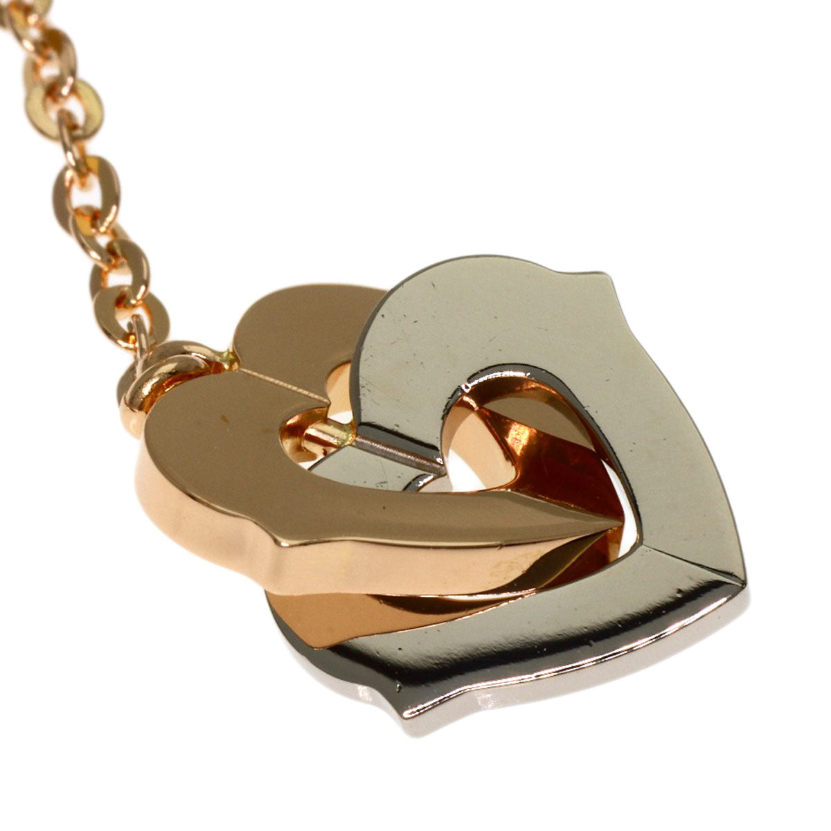 CARTIER Double heart earring K18 Pink Gold Ladies [Used]