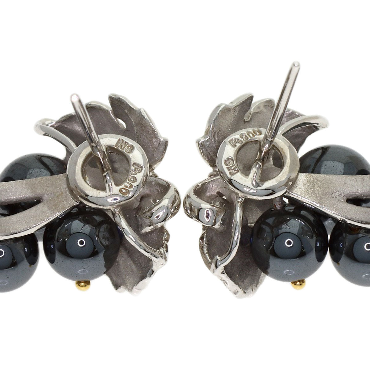 NOBUKO ISHIKAWA as Time Hematite Sapphire Diamond earring Platinum PT900 18KLadies [Used]