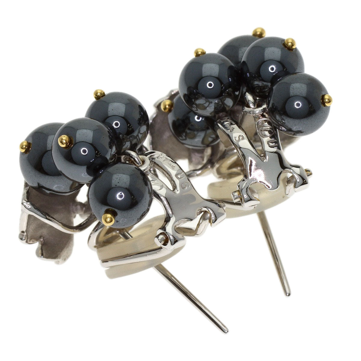 NOBUKO ISHIKAWA as Time Hematite Sapphire Diamond earring Platinum PT900 18KLadies [Used]