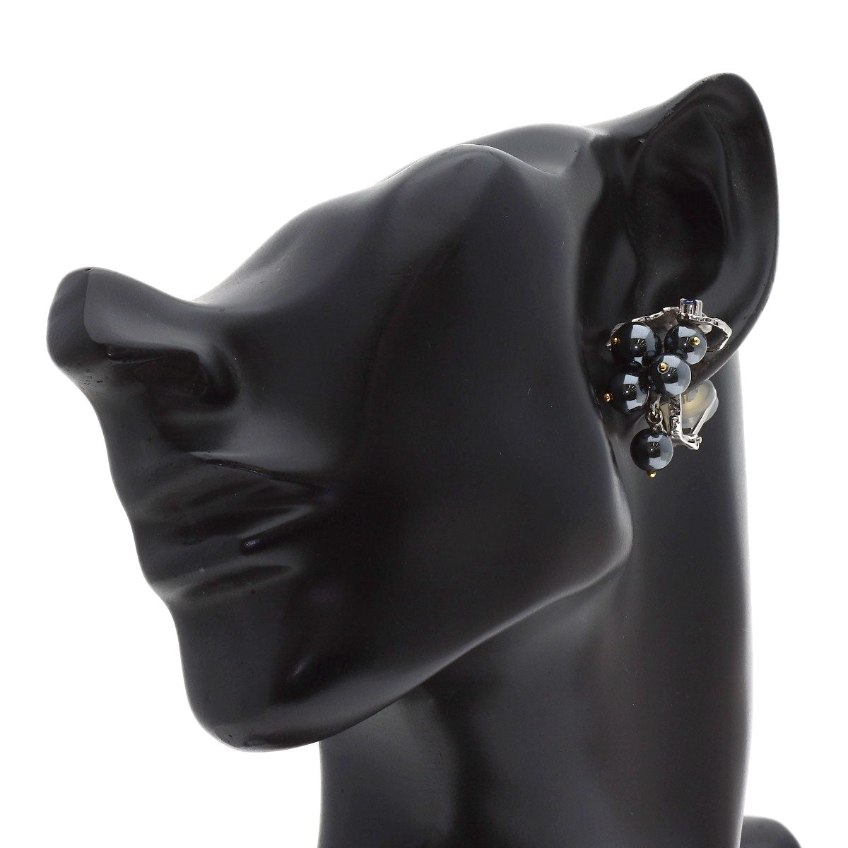 NOBUKO ISHIKAWA as Time Hematite Sapphire Diamond earring Platinum PT900 18KLadies [Used]