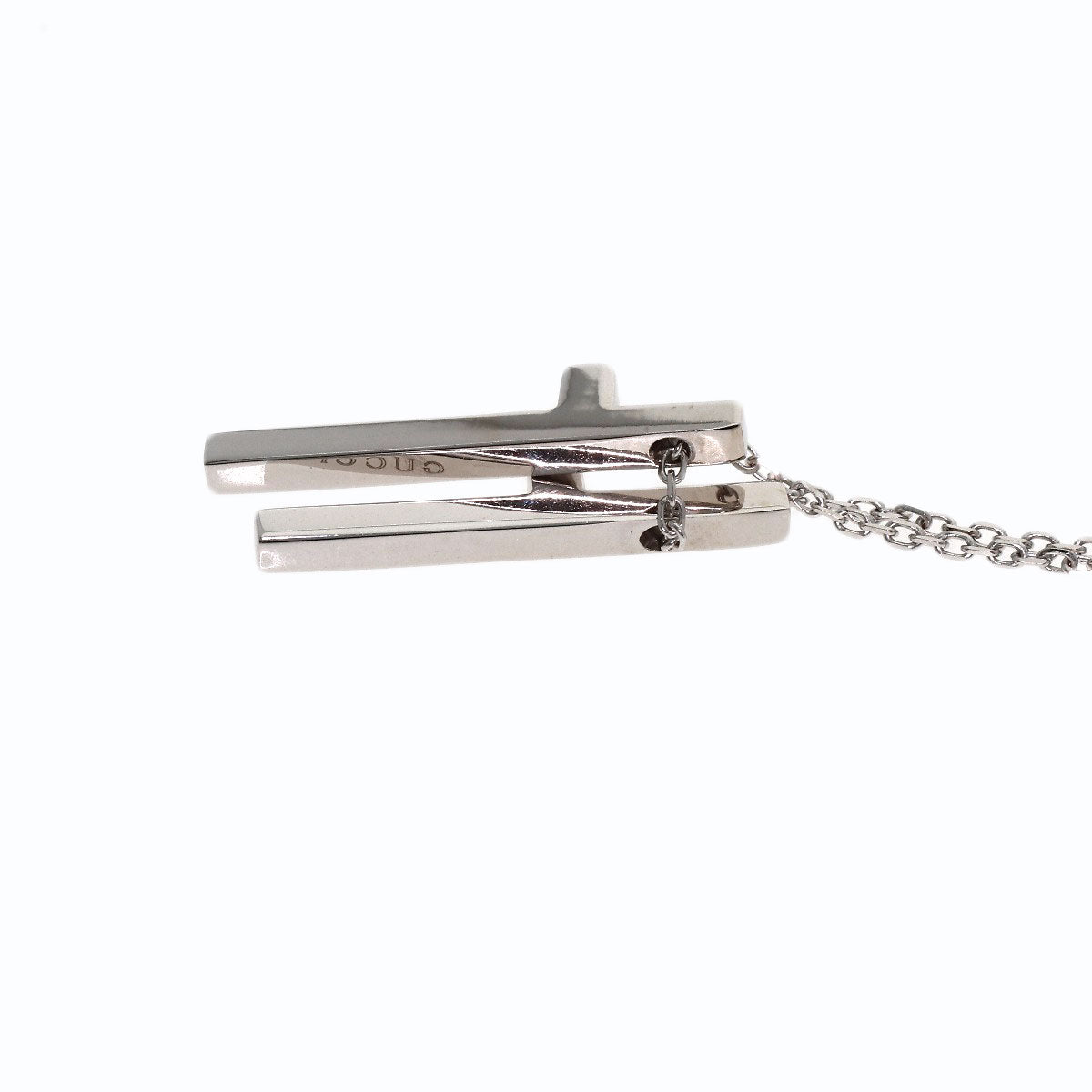 GUCCI Separate cloth Necklace K18 White Gold Ladies [Used]