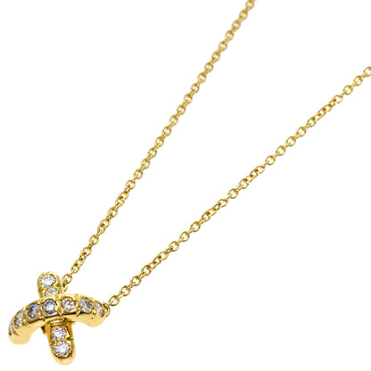 TIFFANY&Co. Signature Cross Diamond Necklace K18 Yellow Gold Ladies [Used]