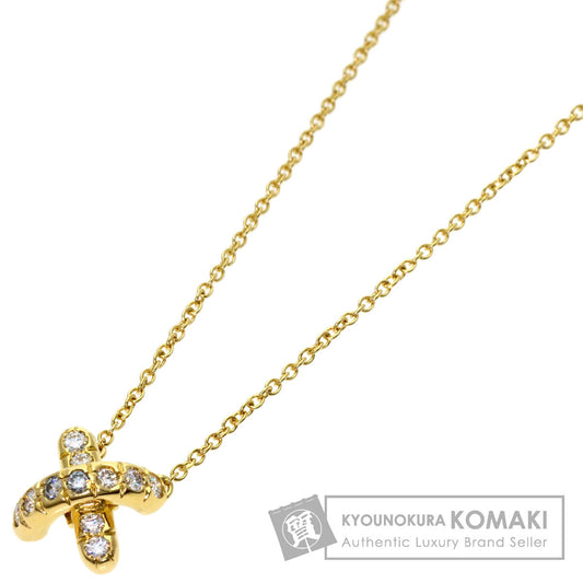 TIFFANY&Co. Signature Cross Diamond Necklace K18 Yellow Gold Ladies [Used]