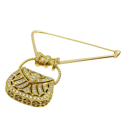 Atelier Ar Bag motif Diamond Brooch K18 Yellow Gold Ladies [Used]
