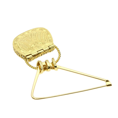 Atelier Ar Bag motif Diamond Brooch K18 Yellow Gold Ladies [Used]