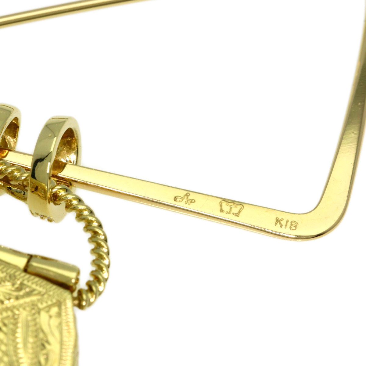Atelier Ar Bag motif Diamond Brooch K18 Yellow Gold Ladies [Used]