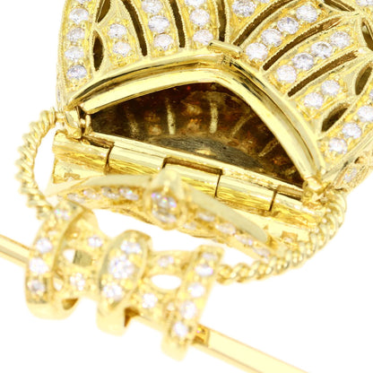 Atelier Ar Bag motif Diamond Brooch K18 Yellow Gold Ladies [Used]