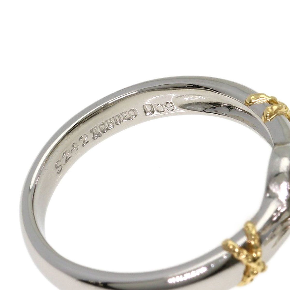 NOBUKO ISHIKAWA Cabochon Sapphire Diamond #52 Ring Platinum PT900 18K Yellow GoldLadies [Used]