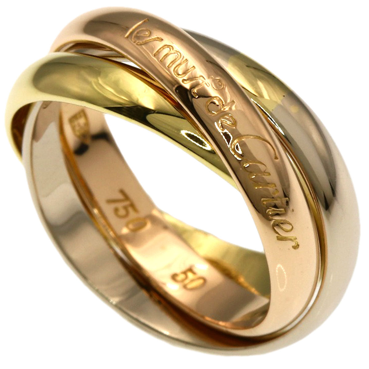CARTIER Trinity Ring K18 Yellow Gold 18K Pink GoldLadies [Used]