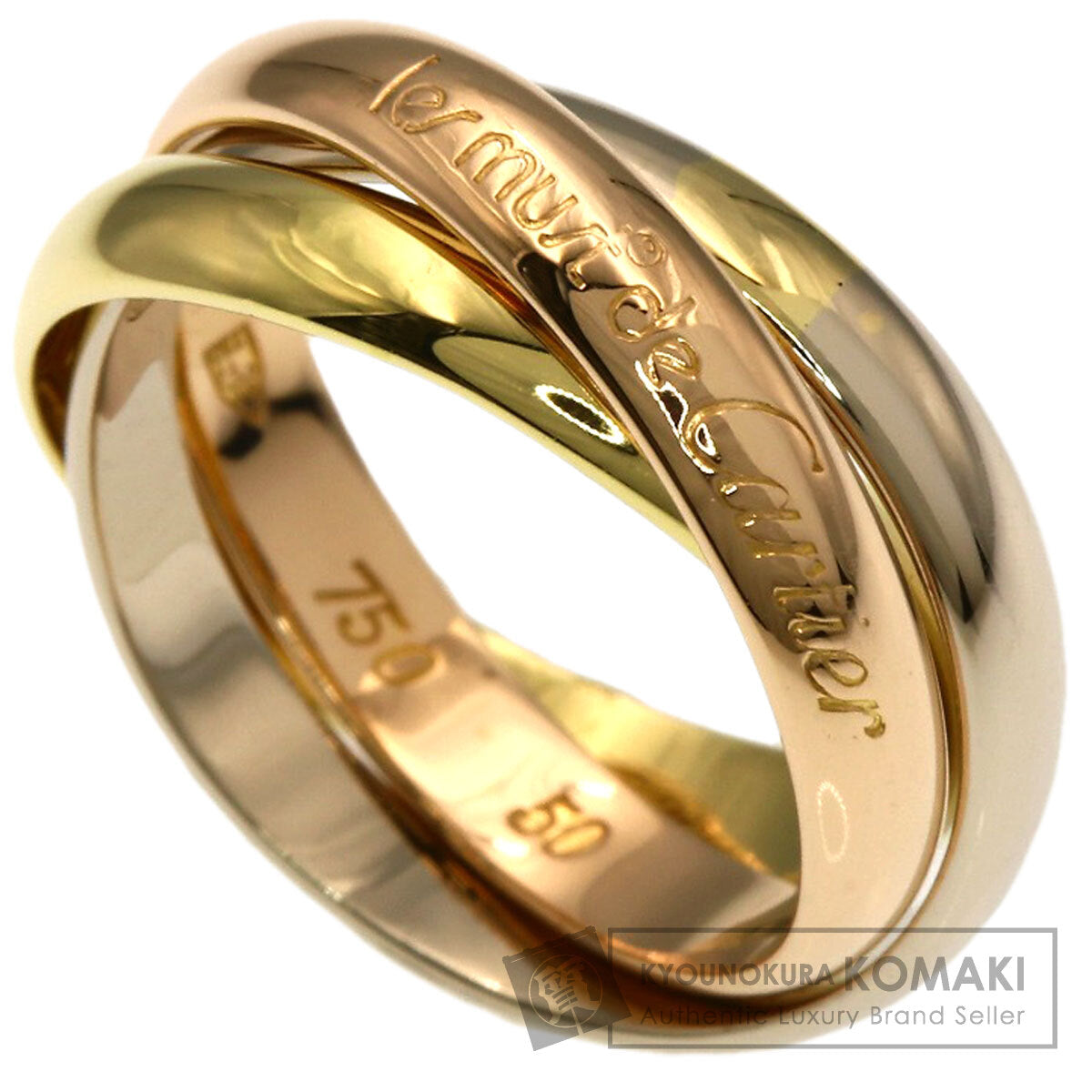 CARTIER Trinity Ring K18 Yellow Gold 18K Pink GoldLadies [Used]