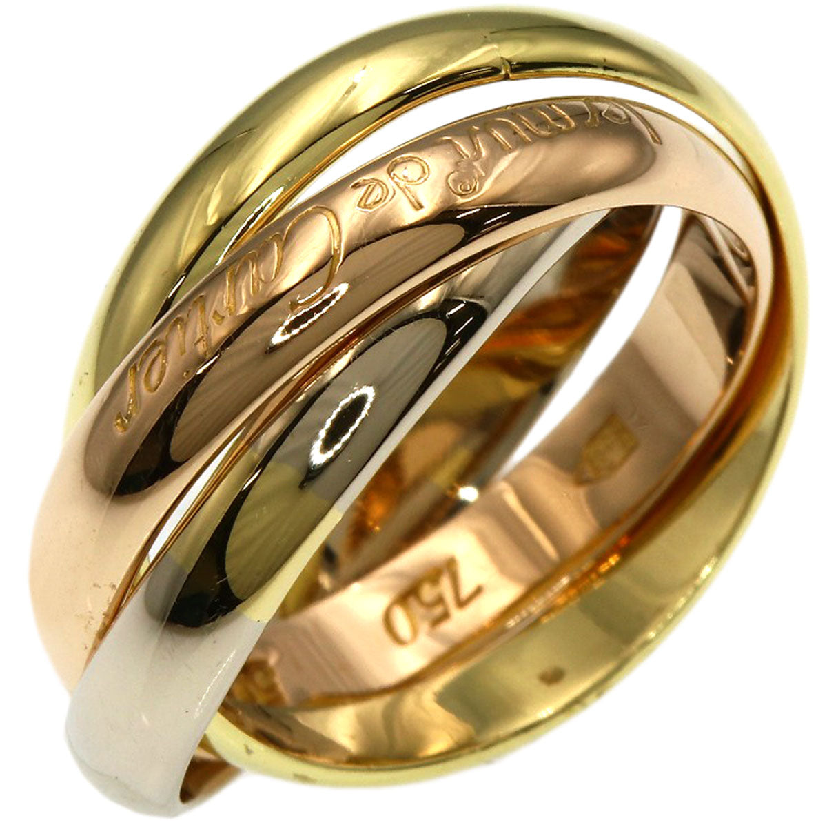 CARTIER Trinity Ring K18 Yellow Gold 18K Pink GoldLadies [Used]