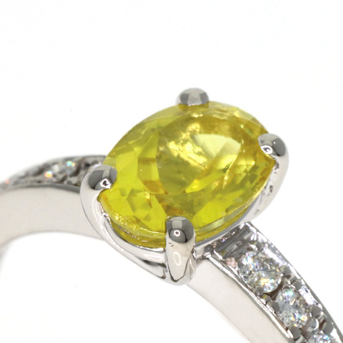 TASAKI Yellow Tourmaline Diamond Ring Platinum PT900 Ladies [Used]
