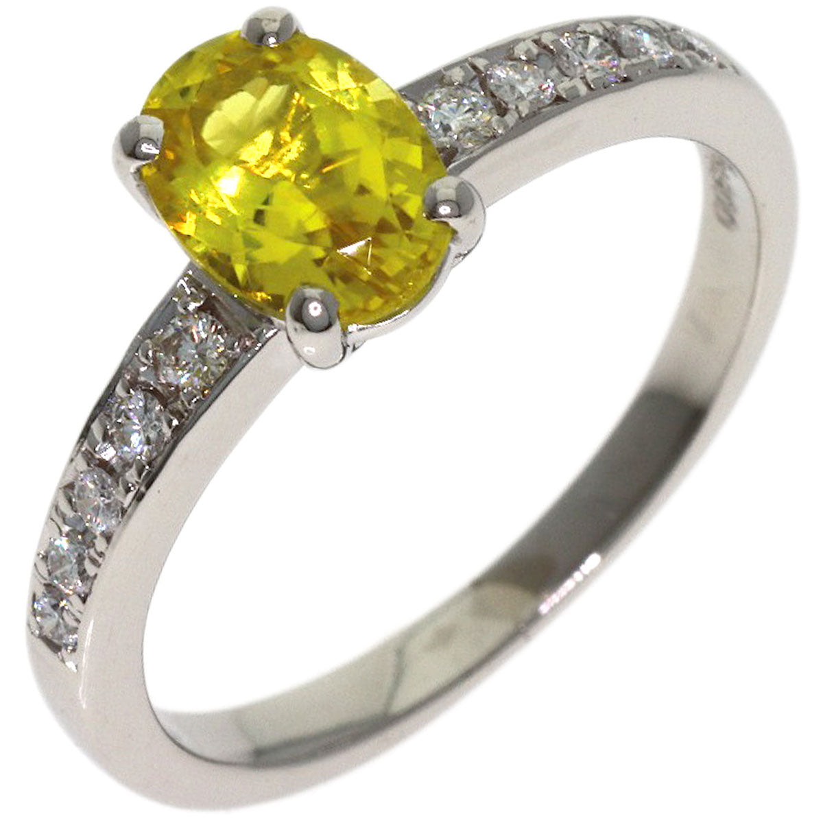 TASAKI Yellow Tourmaline Diamond Ring Platinum PT900 Ladies [Used]