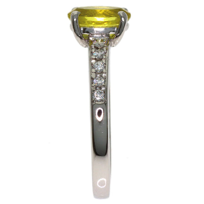TASAKI Yellow Tourmaline Diamond Ring Platinum PT900 Ladies [Used]