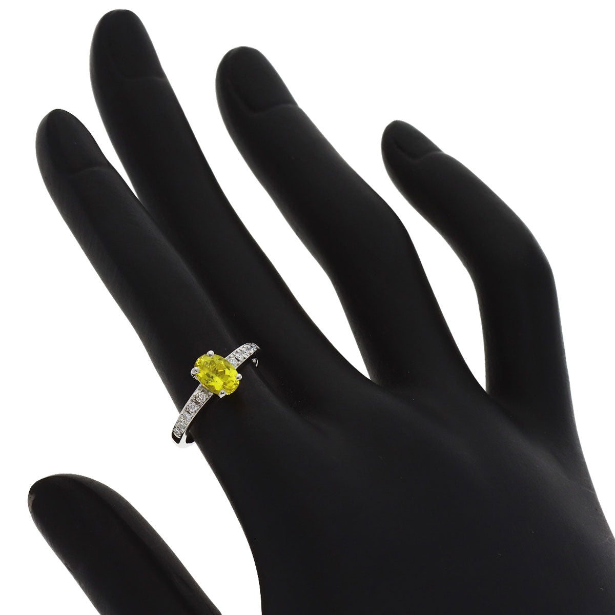 TASAKI Yellow Tourmaline Diamond Ring Platinum PT900 Ladies [Used]