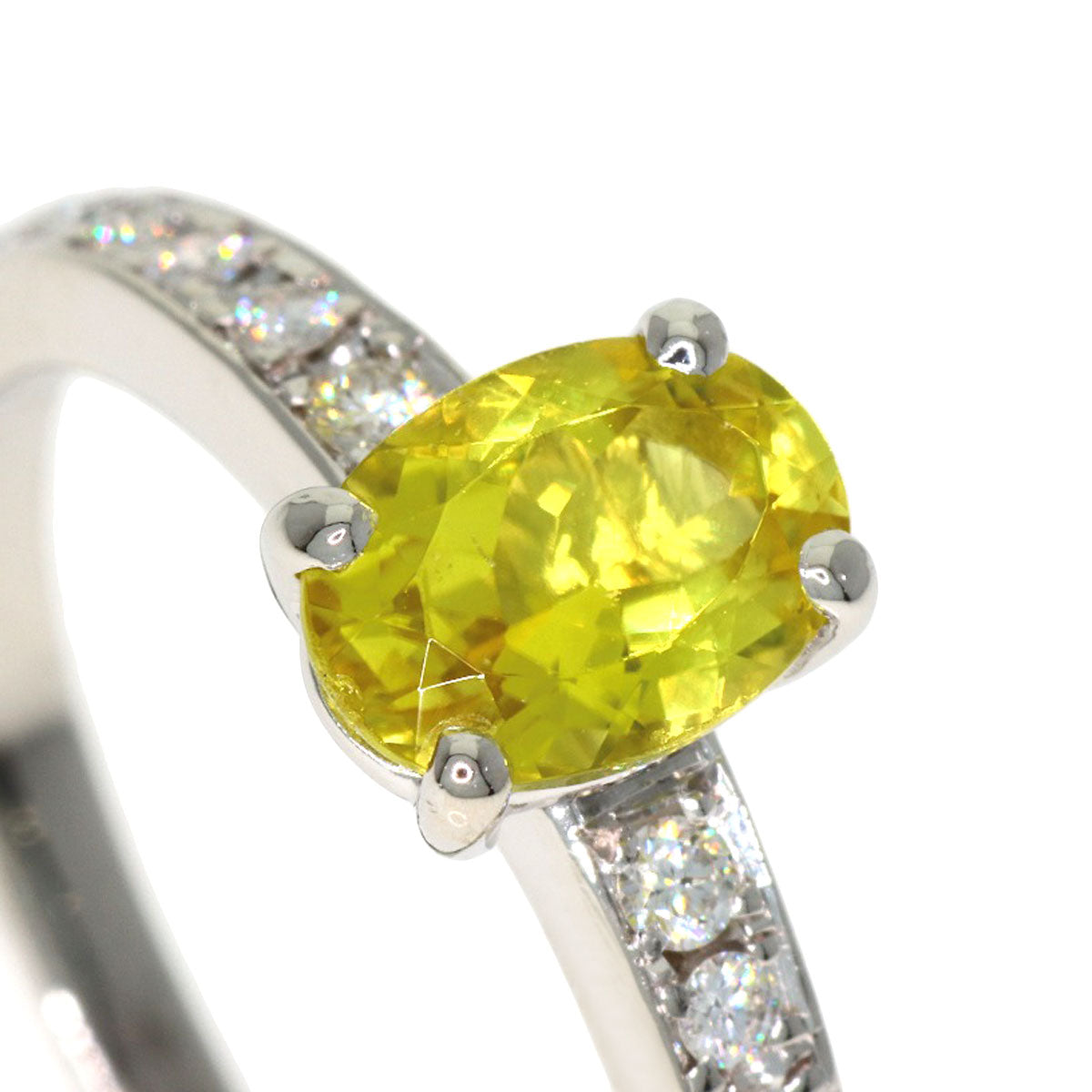TASAKI Yellow Tourmaline Diamond Ring Platinum PT900 Ladies [Used]