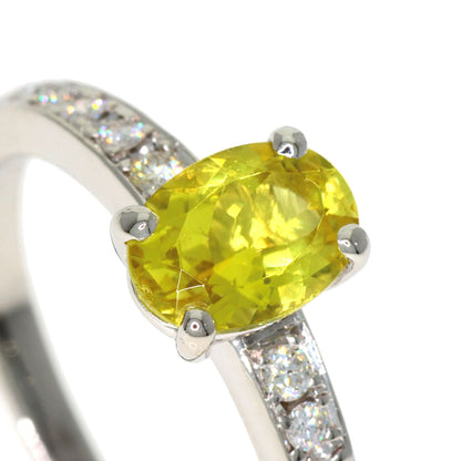 TASAKI Yellow Tourmaline Diamond Ring Platinum PT900 Ladies [Used]