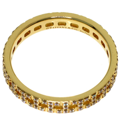 TIFFANY&Co. T True Narrow Pave Diamond Ring K18 Yellow Gold Ladies [Used]