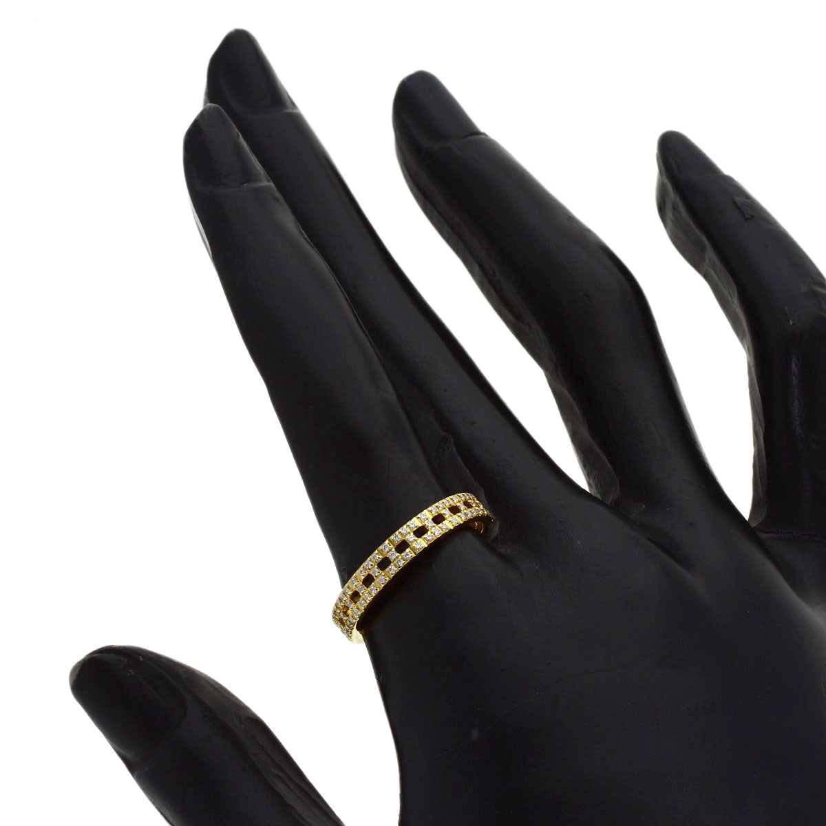 TIFFANY&Co. T True Narrow Pave Diamond Ring K18 Yellow Gold Ladies [Used]