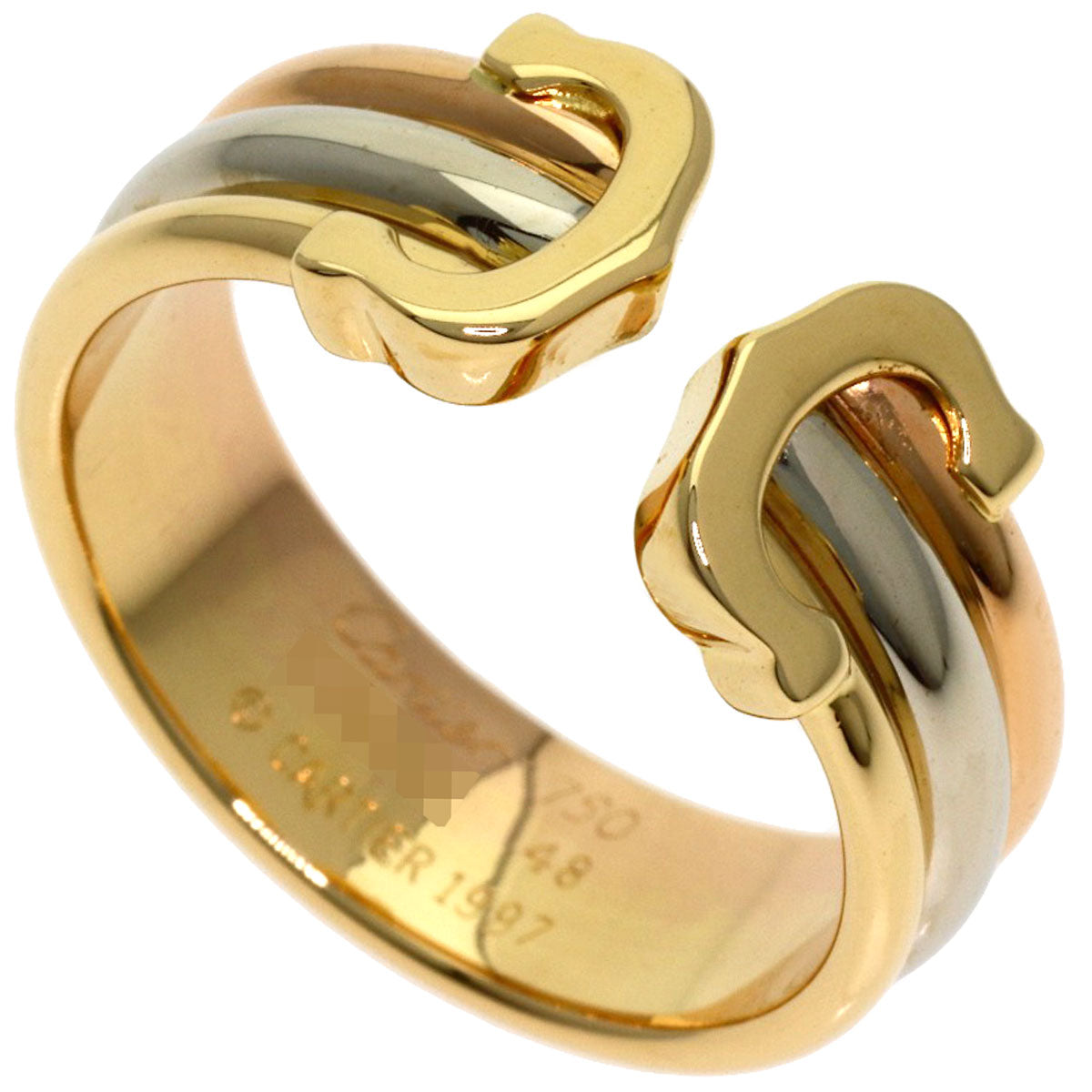 CARTIER 2C SM #48 Ring K18 Yellow Gold 18K Pink GoldLadies [Used]