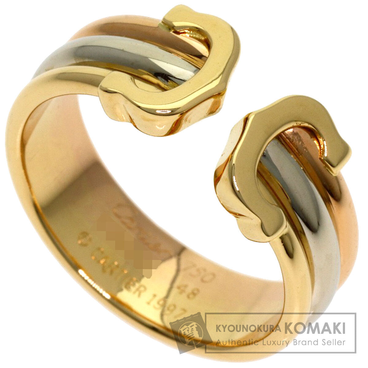 CARTIER 2C SM #48 Ring K18 Yellow Gold 18K Pink GoldLadies [Used]