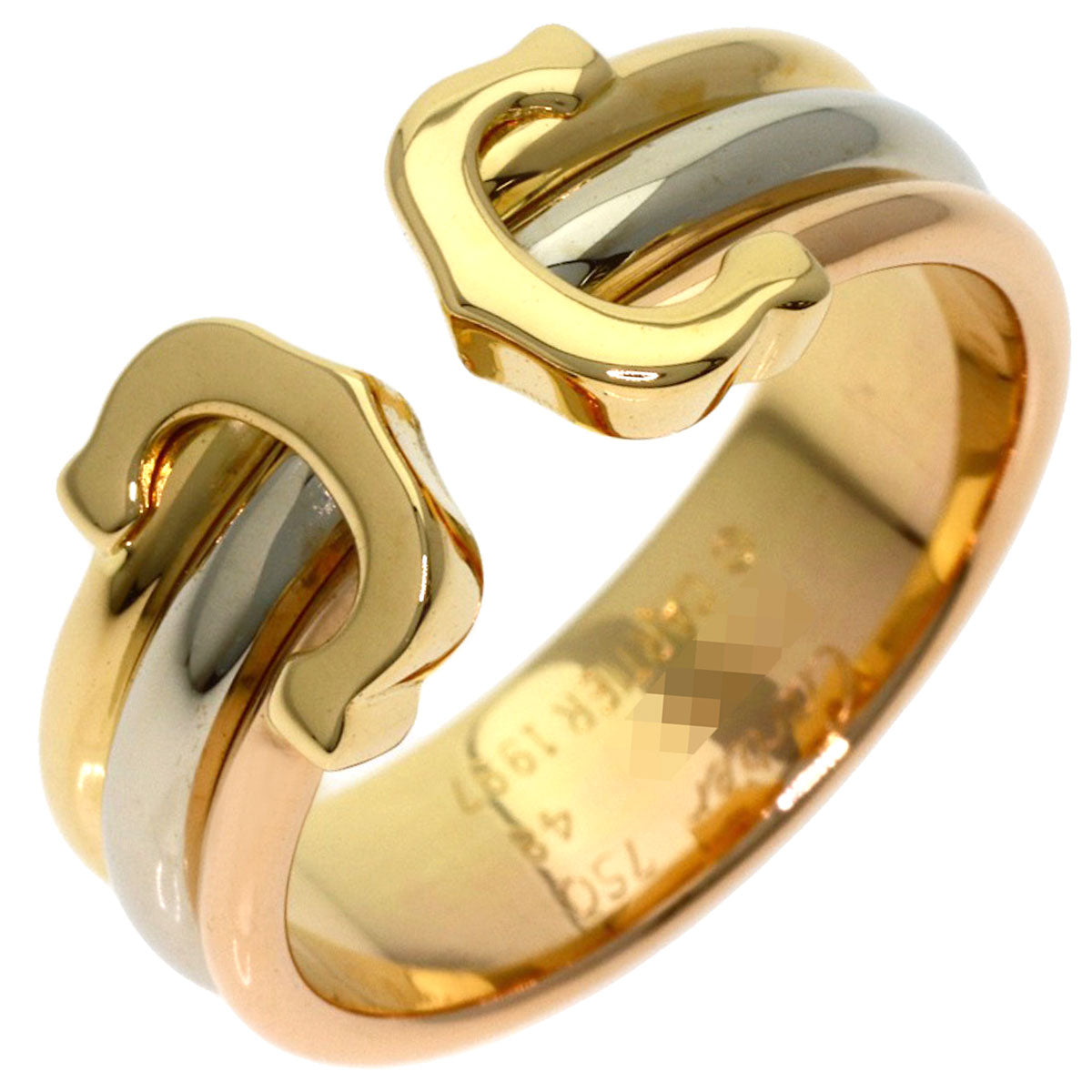 CARTIER 2C SM #48 Ring K18 Yellow Gold 18K Pink GoldLadies [Used]