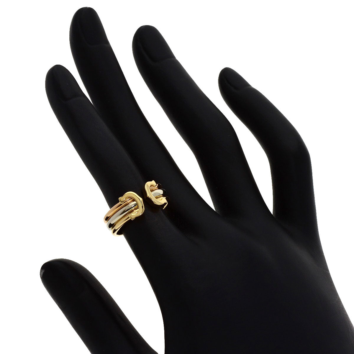 CARTIER 2C SM #48 Ring K18 Yellow Gold 18K Pink GoldLadies [Used]
