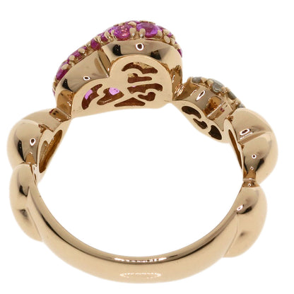 Ponte Vecchio Heart Pink Sapphire Diamond Ring K18 Pink Gold Ladies [Used]