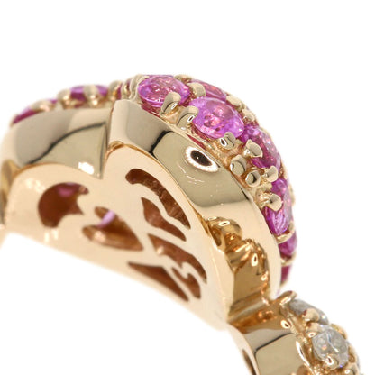 Ponte Vecchio Heart Pink Sapphire Diamond Ring K18 Pink Gold Ladies [Used]