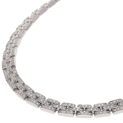 CARTIER Maillon Panthere Full Diamond Necklace K18 White Gold Ladies [Used]