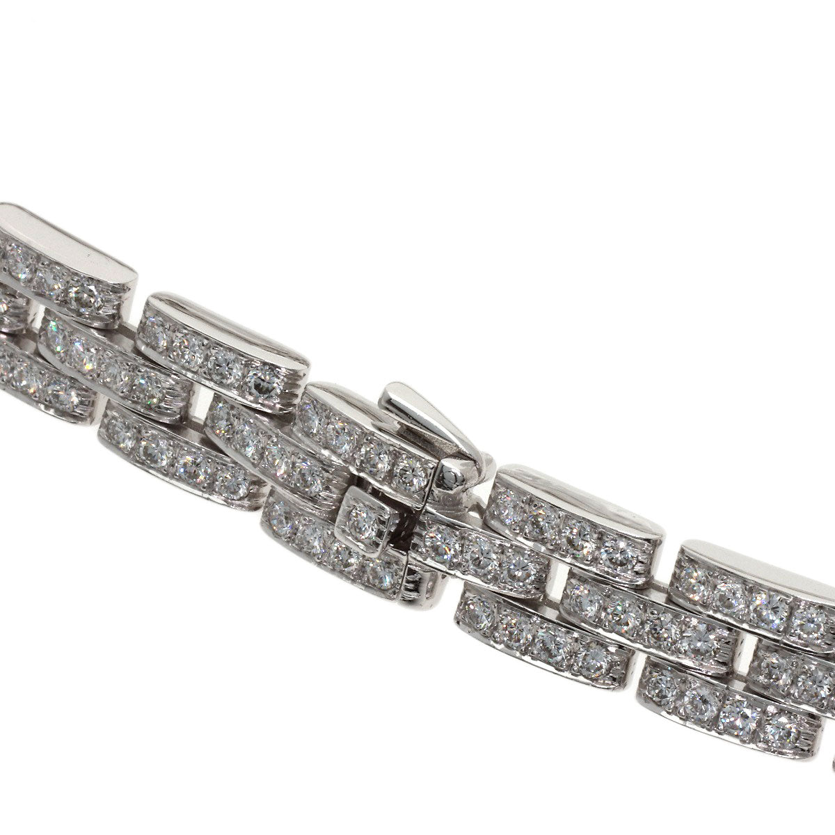 CARTIER Maillon Panthere Full Diamond Necklace K18 White Gold Ladies [Used]