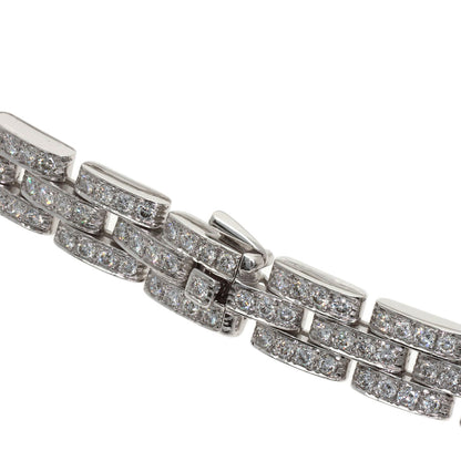 CARTIER Maillon Panthere Full Diamond Necklace K18 White Gold Ladies [Used]