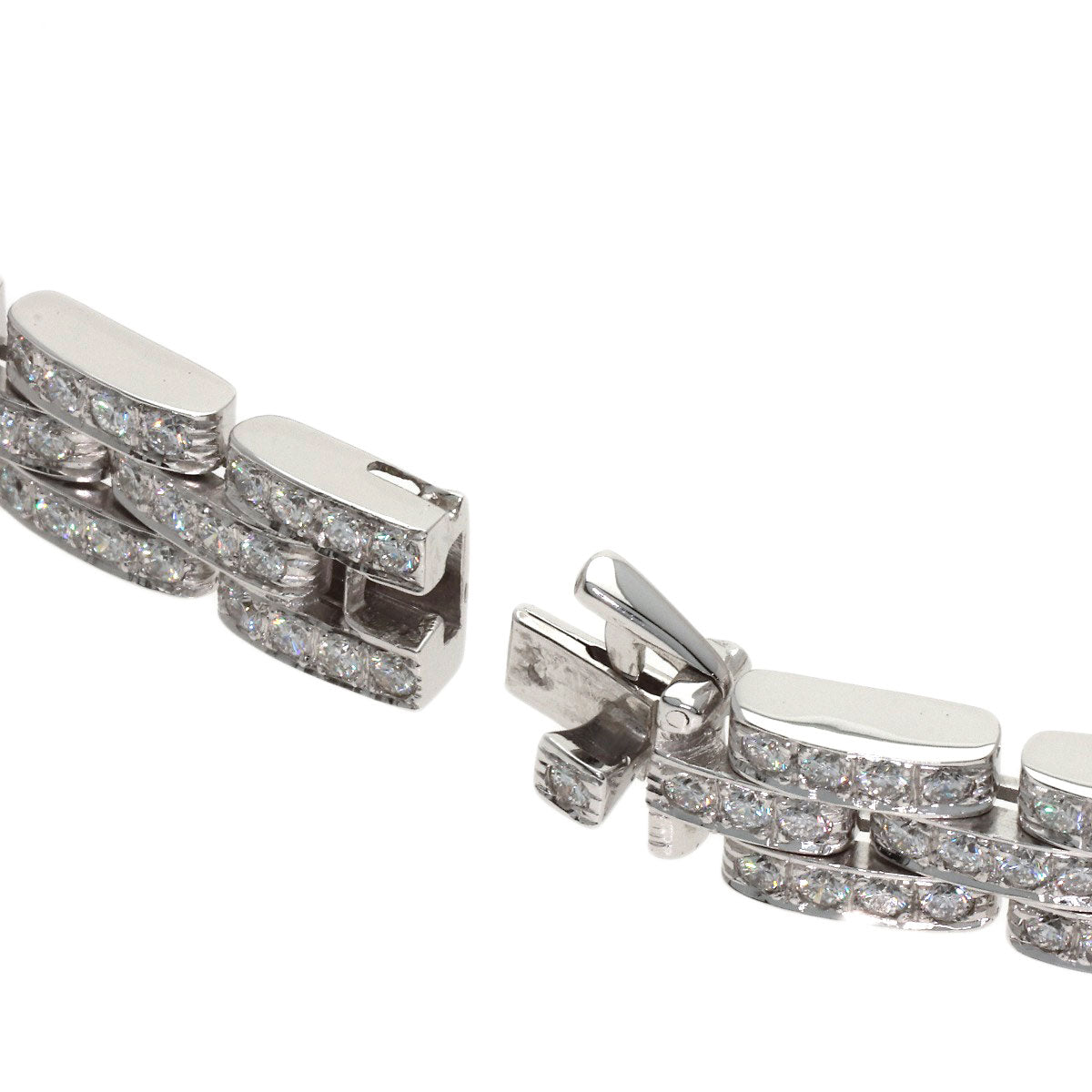 CARTIER Maillon Panthere Full Diamond Necklace K18 White Gold Ladies [Used]