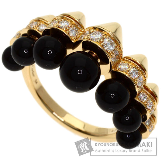 CARTIER Clash de Cartier Onyx Diamond #54 Ring K18 Pink Gold Ladies [Used]