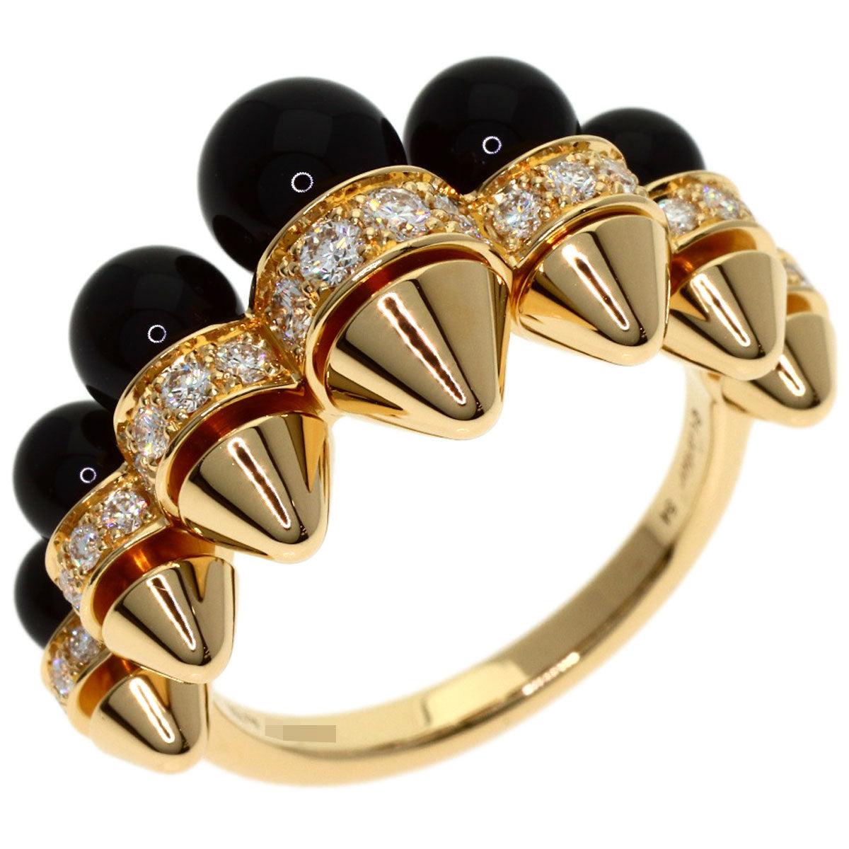 CARTIER Clash de Cartier Onyx Diamond #54 Ring K18 Pink Gold Ladies [Used]