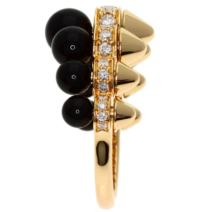 CARTIER Clash de Cartier Onyx Diamond #54 Ring K18 Pink Gold Ladies [Used]
