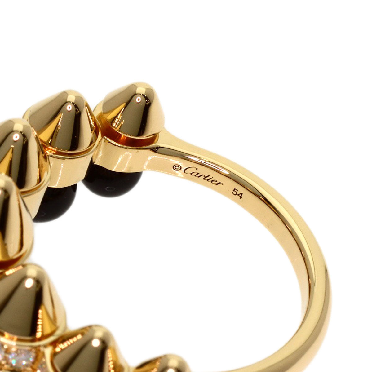 CARTIER Clash de Cartier Onyx Diamond #54 Ring K18 Pink Gold Ladies [Used]