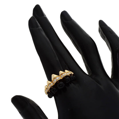 CARTIER Clash de Cartier Onyx Diamond #54 Ring K18 Pink Gold Ladies [Used]