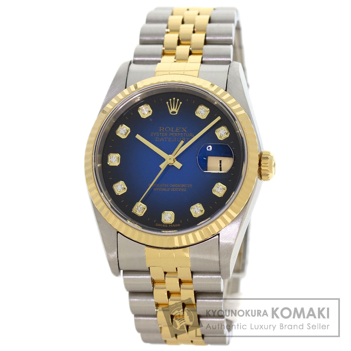 ROLEX datejust blue gradation Watches 16233G Stainless Steel/SSxK18YG mens
