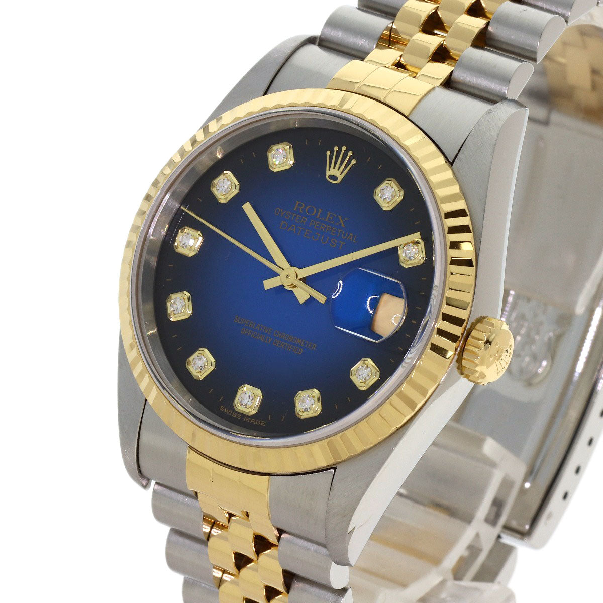 ROLEX datejust blue gradation Watches 16233G Stainless Steel/SSxK18YG mens