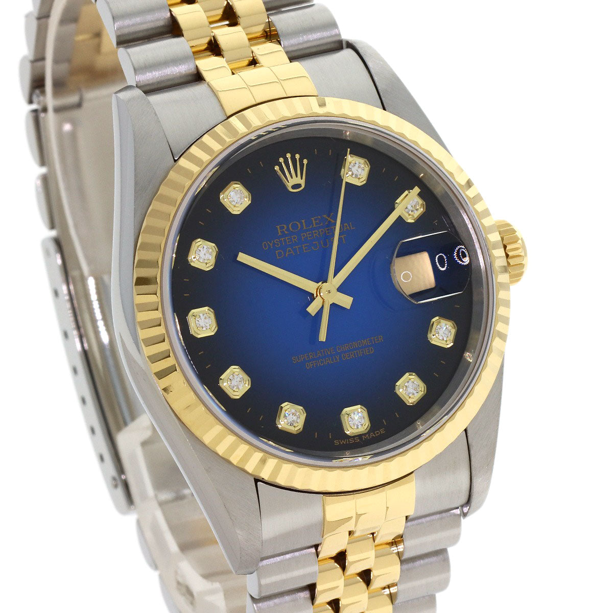 ROLEX datejust blue gradation Watches 16233G Stainless Steel/SSxK18YG mens