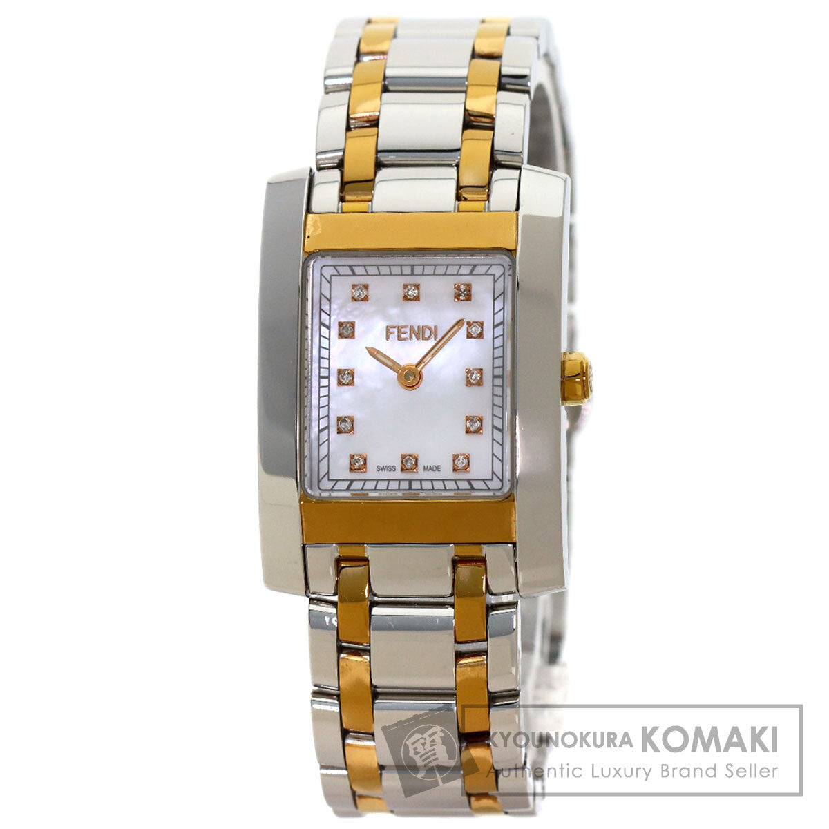 FENDI Square Watches 7000L Stainless Steel/SSxGP Ladies