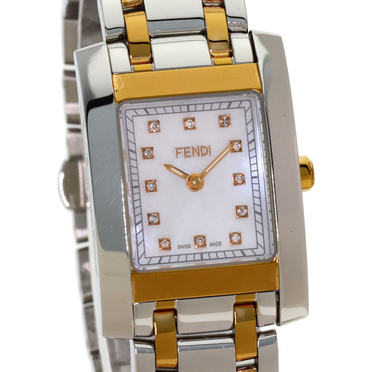 FENDI Square Watches 7000L Stainless Steel/SSxGP Ladies