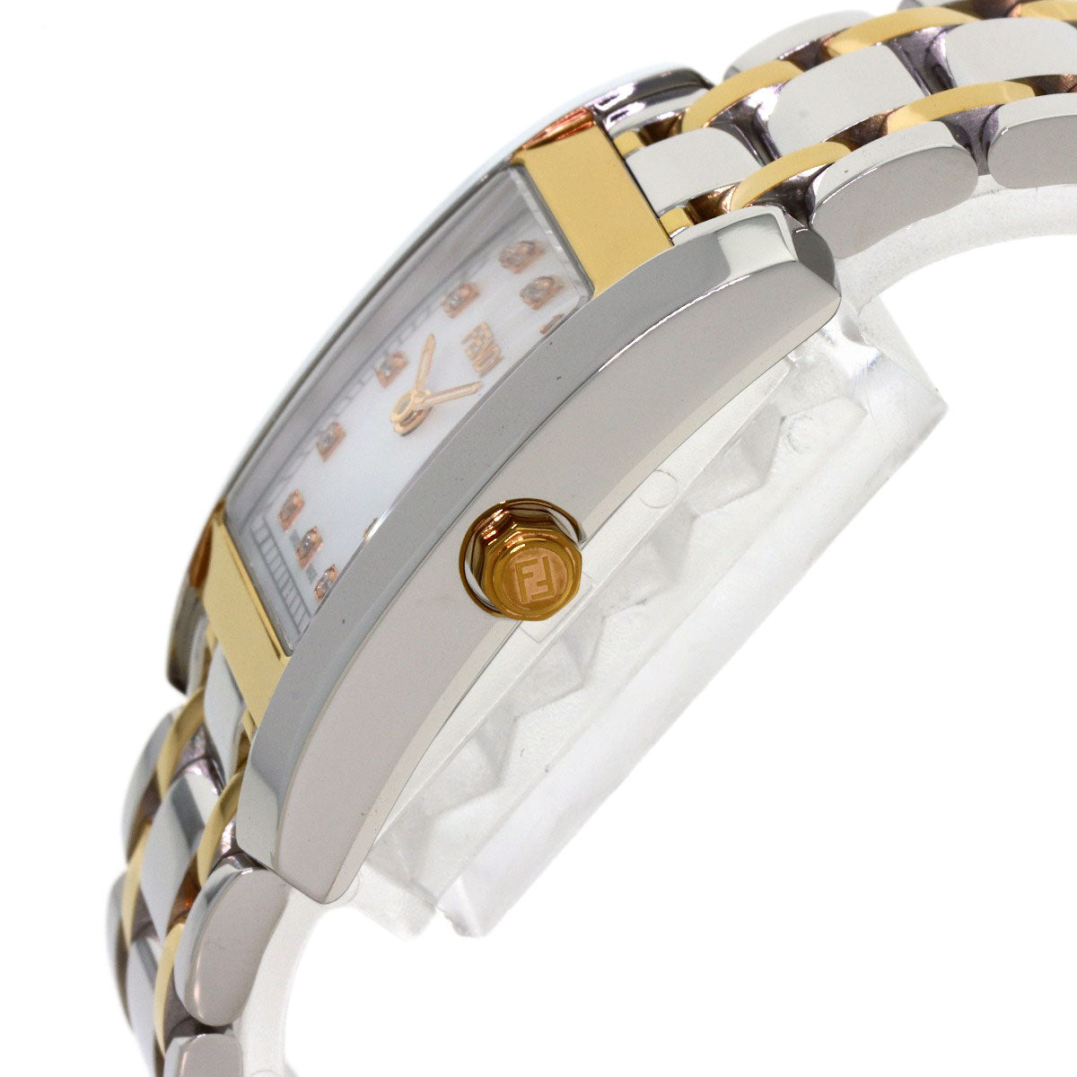 FENDI Square Watches 7000L Stainless Steel/SSxGP Ladies