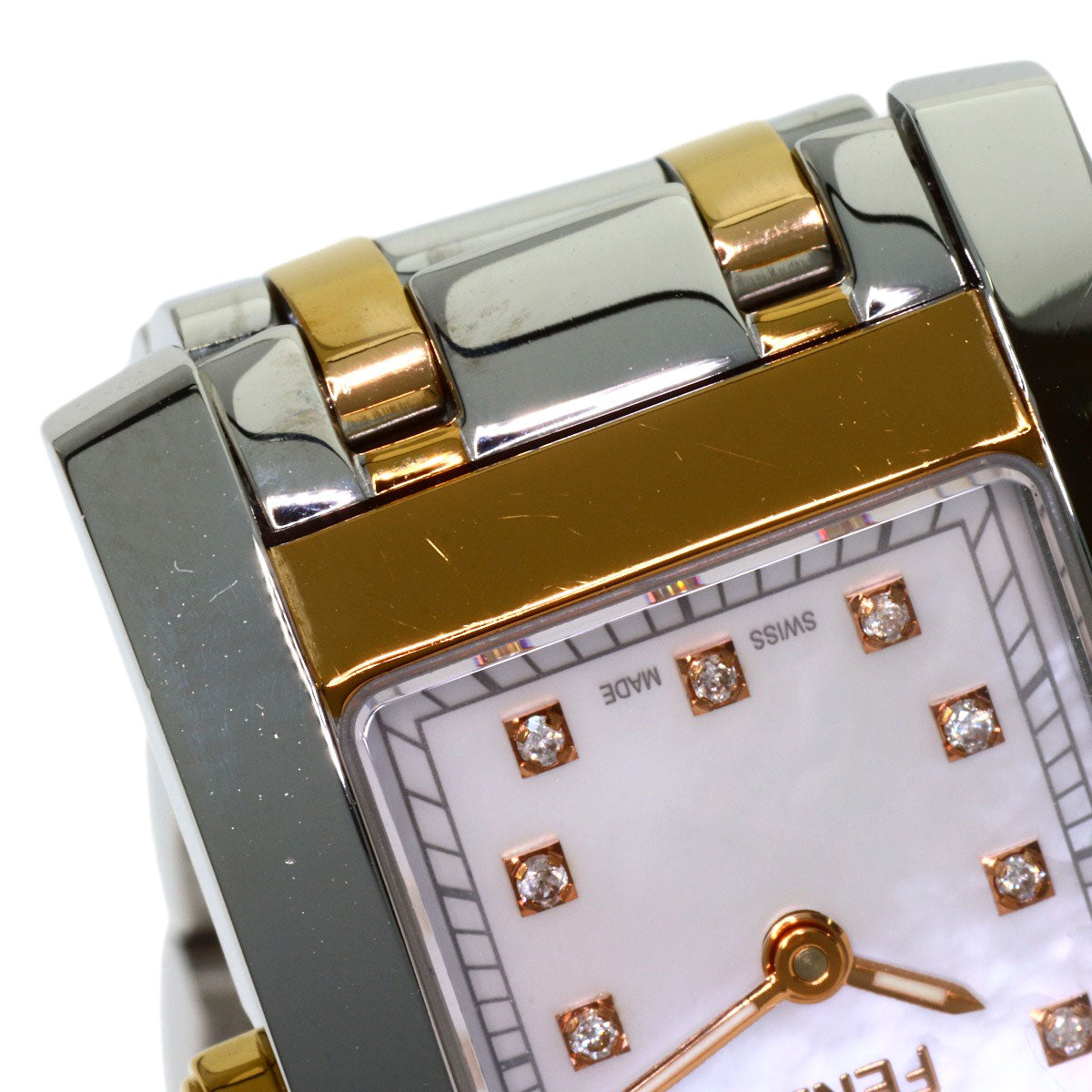FENDI Square Watches 7000L Stainless Steel/SSxGP Ladies