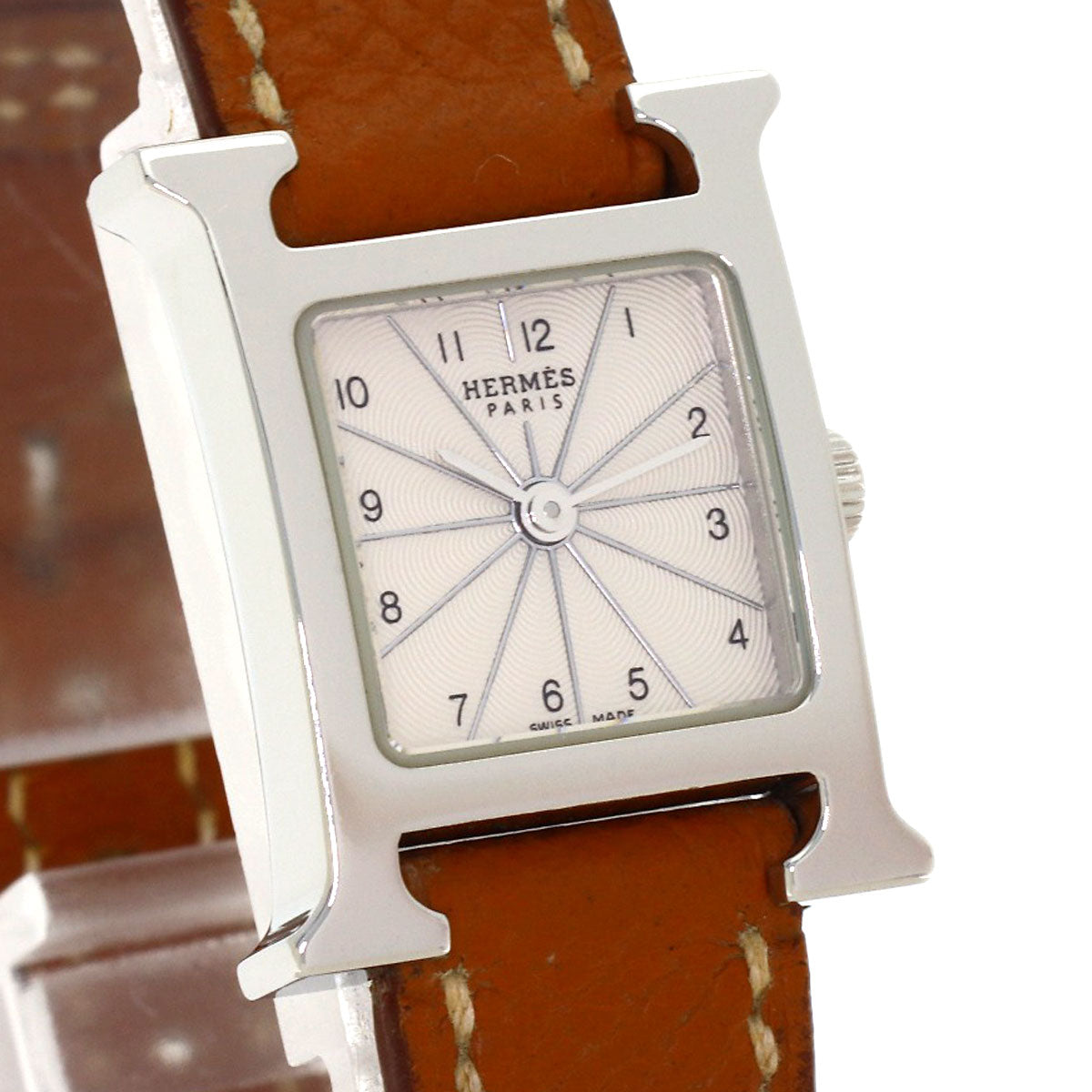 HERMES H watch mini Watches HH1.110 Stainless Steel/Leather Ladies