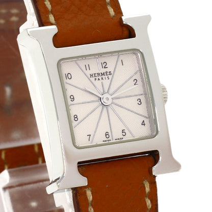 HERMES H watch mini Watches HH1.110 Stainless Steel/Leather Ladies