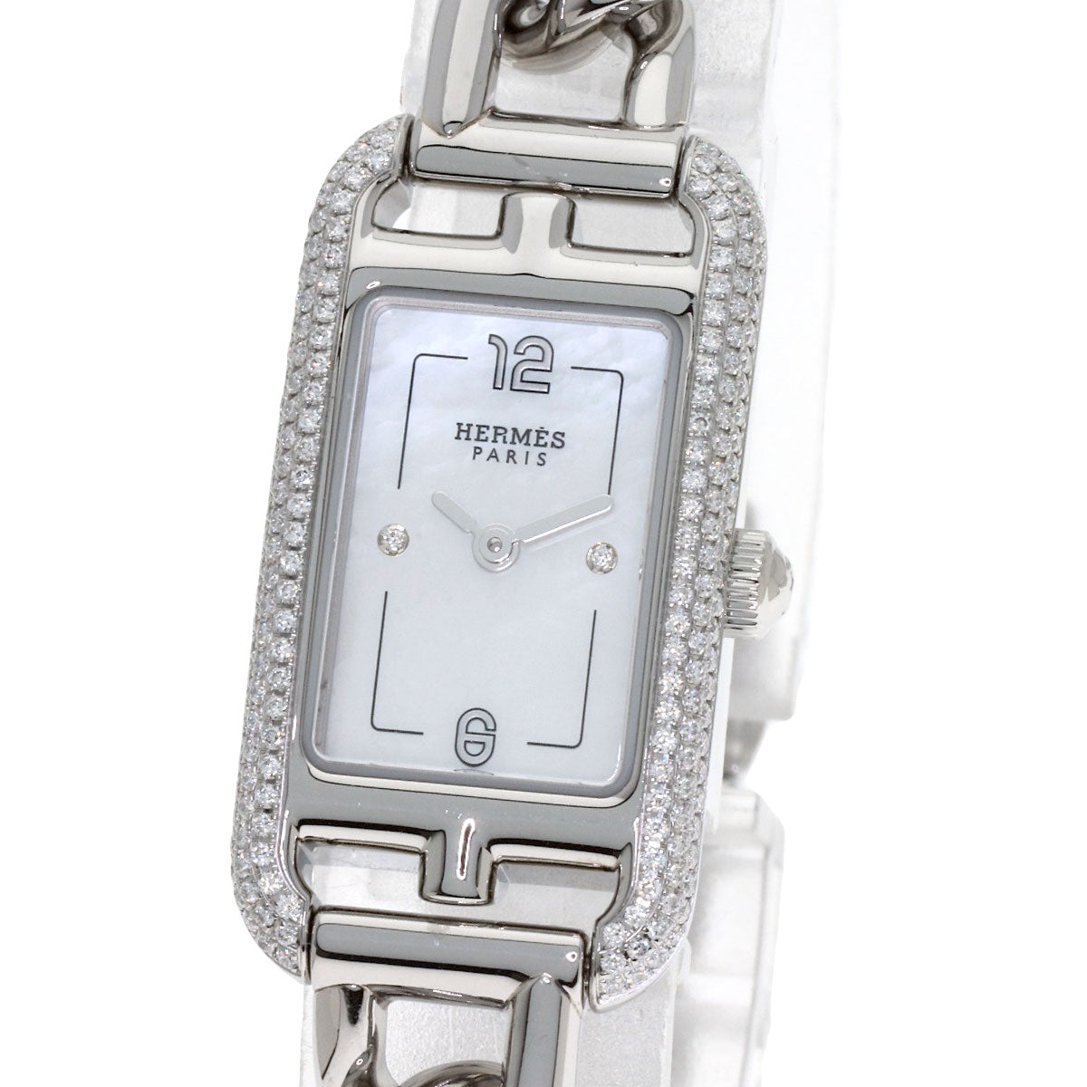 HERMES Nantucket 2P Diamond Watches NA2.130 Stainless Steel/Stainless Steel Ladies